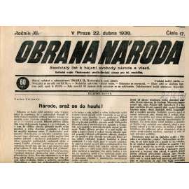 Obrana národa 22.4.1938 (antisemitské, protibolševické noviny)