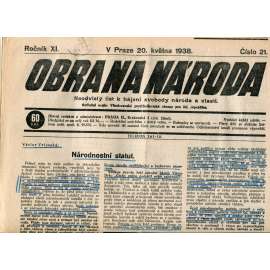 Obrana národa 20.5.1938 (antisemitské, protibolševické noviny)