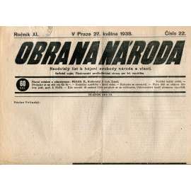 Obrana národa 27.5.1938 (antisemitské, protibolševické noviny)