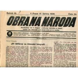 Obrana národa 10.6.1938 (antisemitismus, antisemitské, protibolševické noviny)
