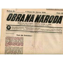 Obrana národa 24.6.1938 (antisemitismus, antisemitské, protibolševické noviny)