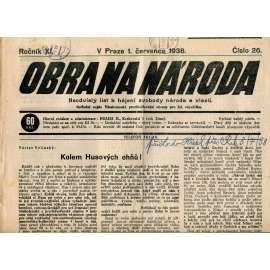 Obrana národa 1.7.1938 (antisemitismus, antisemitské, protibolševické noviny)
