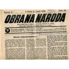 Obrana národa 5.8.1938 (antisemitismus, antisemitské, protibolševické noviny)