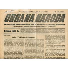 Obrana národa 16.6.1933 (antisemitismus, antisemitské, protibolševické noviny)