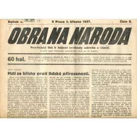Obrana národa 5.3.1937 (antisemitismus, antisemitské, protibolševické noviny)