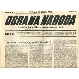 Obrana národa 12.3.1937 (antisemitismus, antisemitské, protibolševické noviny)