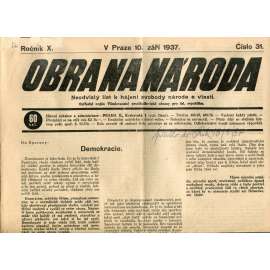 Obrana národa 10.9.1937 (antisemitismus, antisemitské, protibolševické noviny)