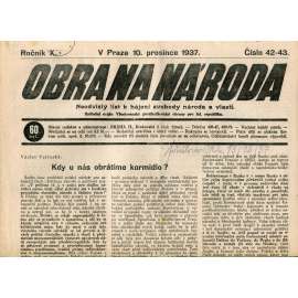 Obrana národa 10.12.1937 (antisemitismus, antisemitské, protibolševické noviny)