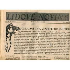 Lidové noviny 15.9.1937 (noviny, úmrtí T. G. Masaryk, prezident) Lidové noviny 15.9.1937 (noviny, úmrtí T. G. Masaryk, prezident)