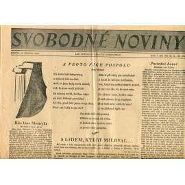 Svobodné noviny 13.3.1948 (noviny, úmrtí Jan Masaryk) Svobodné noviny 13.3.1948 (noviny, úmrtí Jan Masaryk)