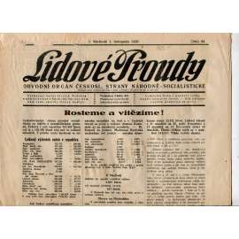 Lidové proudy 11.11.1929 (1. republika. staré noviny) Lidové proudy 11.11.1929 (1. republika. staré noviny)
