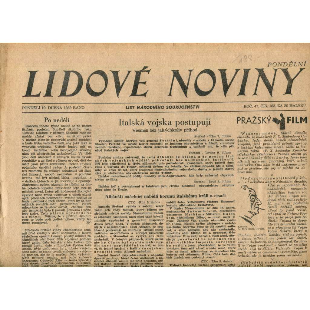 Lidové noviny 11.10.1941 Lidové noviny 11.10.1941