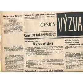 Česká výzva 19.10.1938 (1. republika, noviny)