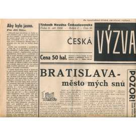 Česká výzva 8.9.1938 (1. republika, noviny)