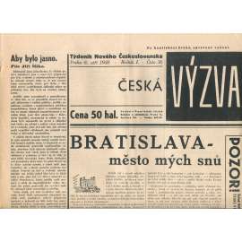 Česká výzva 8.9.1938 (1. republika, noviny)