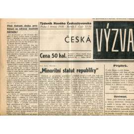 Česká výzva 1.6.1938 (1. republika, noviny)