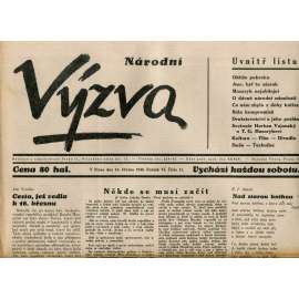 Národní výzva 16.3.1940 (protektorát, noviny)