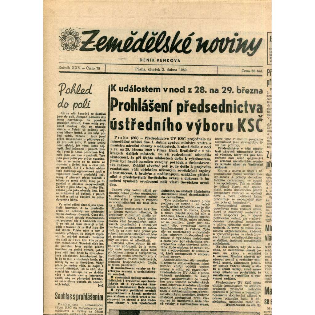 Zemědělské noviny 3.4.1969
