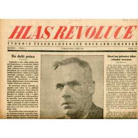 Hlas revoluce 8.9.1945. Týdeník Československé obce legionářské (noviny, legie)