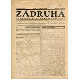 Zádruha (16.7.1914) Anarchistický čtrnáctidenník (časopis, noviny)