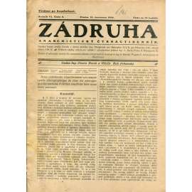 Zádruha (16.7.1914) Anarchistický čtrnáctidenník (časopis, noviny)
