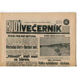 Rudý večerník (18.12.1928) - staré noviny, 1. republika