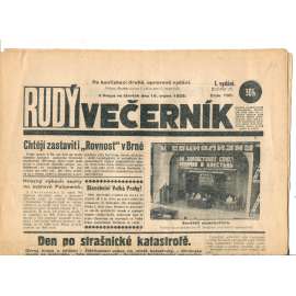 Rudý večerník (16.8.1928) - staré noviny, 1. republika
