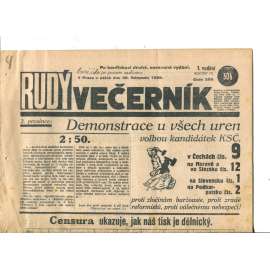 Rudý večerník (30.11.1928) - staré noviny, 1. republika
