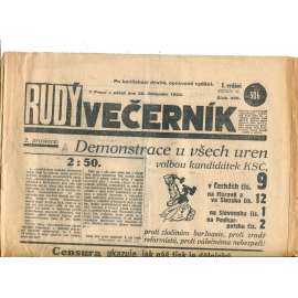 Rudý večerník (30.11.1928) - staré noviny, 1. republika