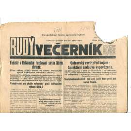 Rudý večerník (24.9.1928) - staré noviny, 1. republika (pošk.)