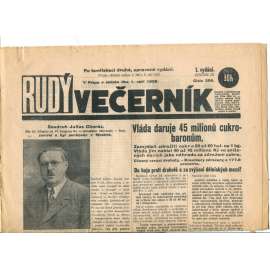 Rudý večerník (1.9.1928) - staré noviny, 1. republika
