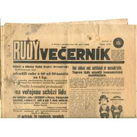 Rudý večerník (10.9.1928) - staré noviny, 1. republika