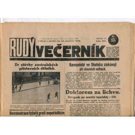 Rudý večerník (10.12.1928) - staré noviny, 1. republika