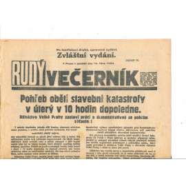 Rudý večerník - zvláštní vydání (15.10.1928) - staré noviny, 1. republika