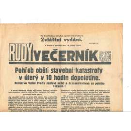 Rudý večerník - zvláštní vydání (15.10.1928) - staré noviny, 1. republika