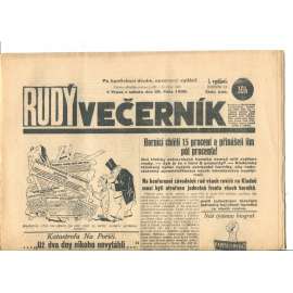 Rudý večerník (20.10.1928) - staré noviny, 1. republika Rudý večerník (20.10.1928) - staré noviny, 1. republika
