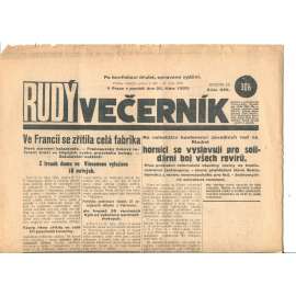 Rudý večerník (22.10.1928) - staré noviny, 1. republika Rudý večerník (22.10.1928) - staré noviny, 1. republika