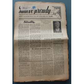 Lidové proudy 1938, roč. XXXXIII (noviny, politika ČSNS, Hradec Králové, mj. Ministři a poslanci Nár. Soc [Klofáč, Tučný, Zemínová, Franke], Naše školství v Trutnově,Nedáme se!, Náchod 38 výstava, Tváří v tvář, Úprava hranic [Mnichovská krize])