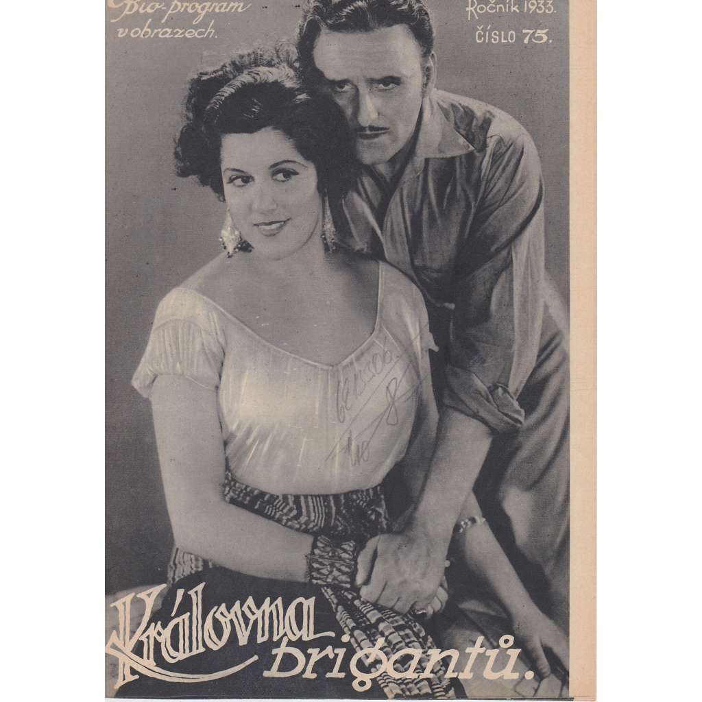 Královna brigantů. Bio-program v obrazech. Filmový prospekt z kina. (režie L. Lane, hrají H. Weichman, N. Brownová) Královna brigantů. Bio-program v obrazech. Filmový prospekt z kina. (režie L. Lane, hrají H. Weichman, N. Brownová)