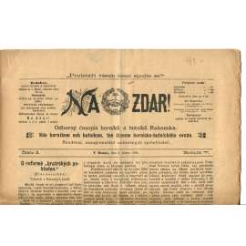 NA ZDAR! Odborný časopis horníků a hutníků Rakouska. Ročník V., číslo 3. (8.2.1895) [časopis, hornictví, noviny]