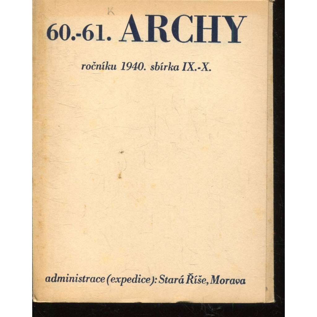 60. a 61. Archy (1940) - Stará Říše na Moravě 60. a 61. Archy (1940) - Stará Říše na Moravě