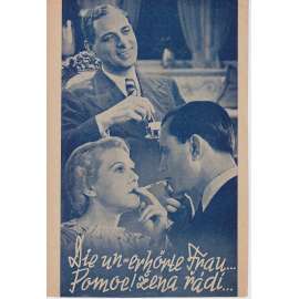 Pomoc! žena řádí. Bio-program v obrazech. Filmový prospekt z kina. (režie N. Malasomma, hrají J. Riemann, F. Benkhoff)