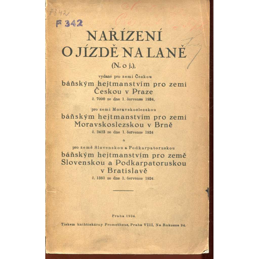 Nařízení o jízdě na laně (těžná věž, těžné věže, jizda na laně, lano)