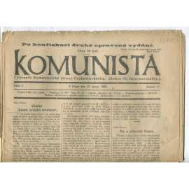 Komunista (17.2.1922) - staré noviny, 1. republika Komunista (17.2.1922) - staré noviny, 1. republika