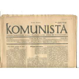 Komunista (26.5.1921) - staré noviny, 1. republika Komunista (26.5.1921) - staré noviny, 1. republika