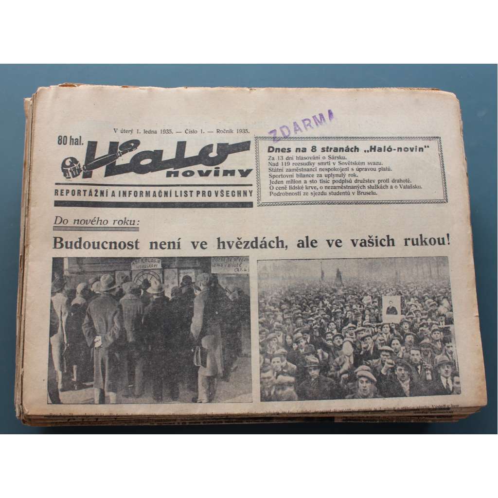Haló noviny, informační a reportážní list pro všechny 1935 (první republika, politika, mj. Otto Habsburg do Vídně?, Tajemství německé armády [Hitler], Konrad Henlein, Habeš, President Masaryk odstoupil)