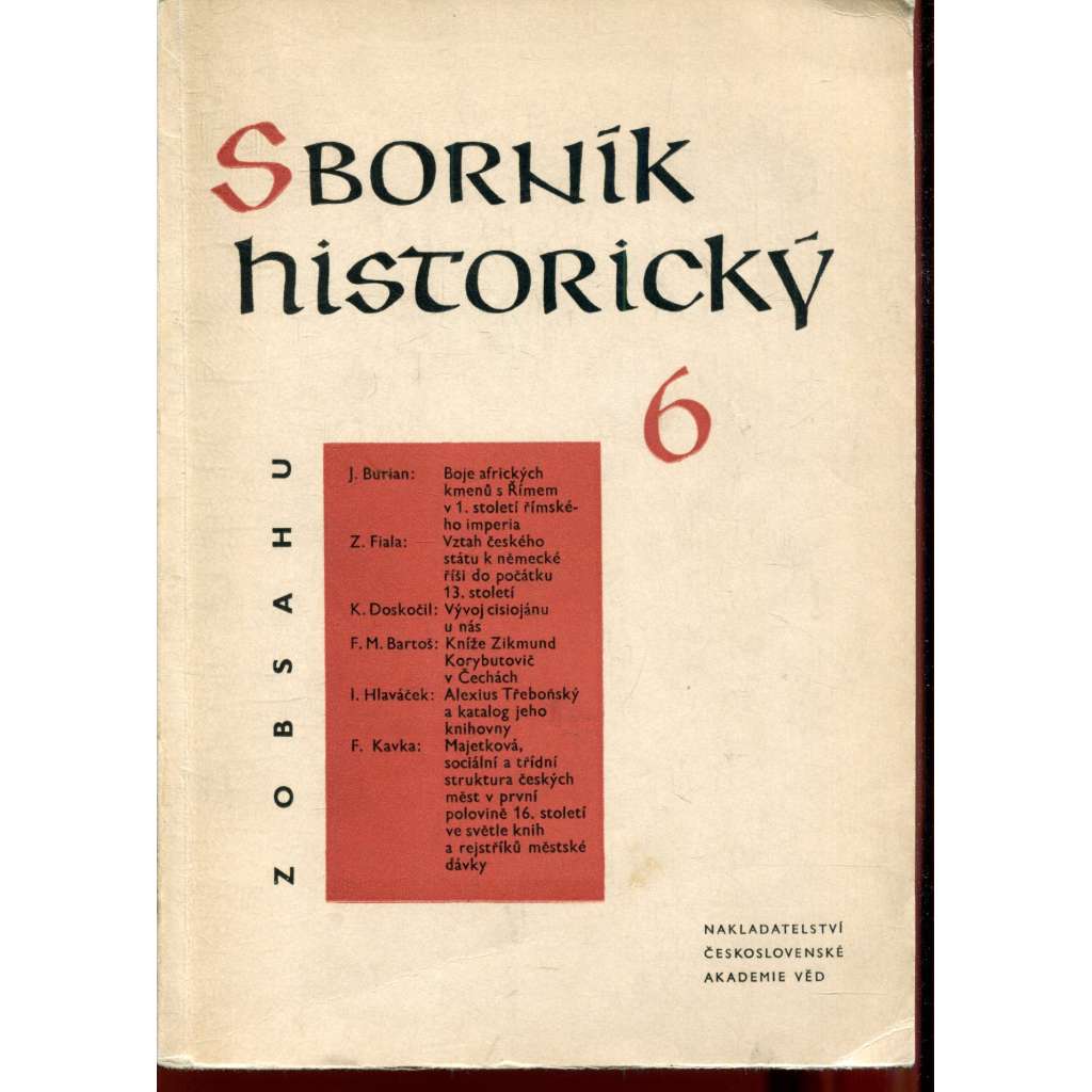 Sborník historický VI./1959 Sborník historický VI./1959