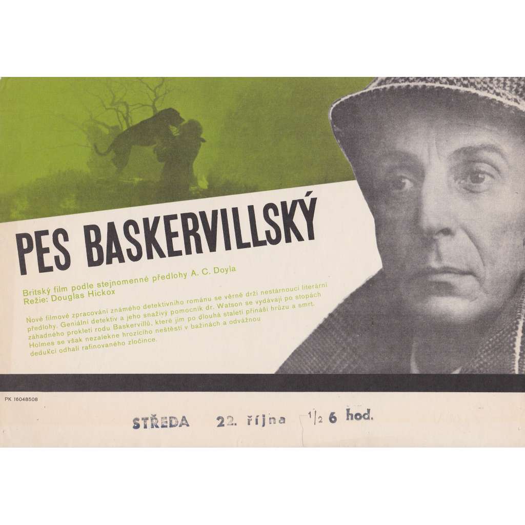 Pes Baskervillský (filmový plakát, slepka, film VB 1983, režie Douglas Hickox, Hrají:I. Richardson, D. Churchill) Pes Baskervillský (filmový plakát, slepka, film VB 1983, režie Douglas Hickox, Hrají:I. Richardson, D. Churchill)