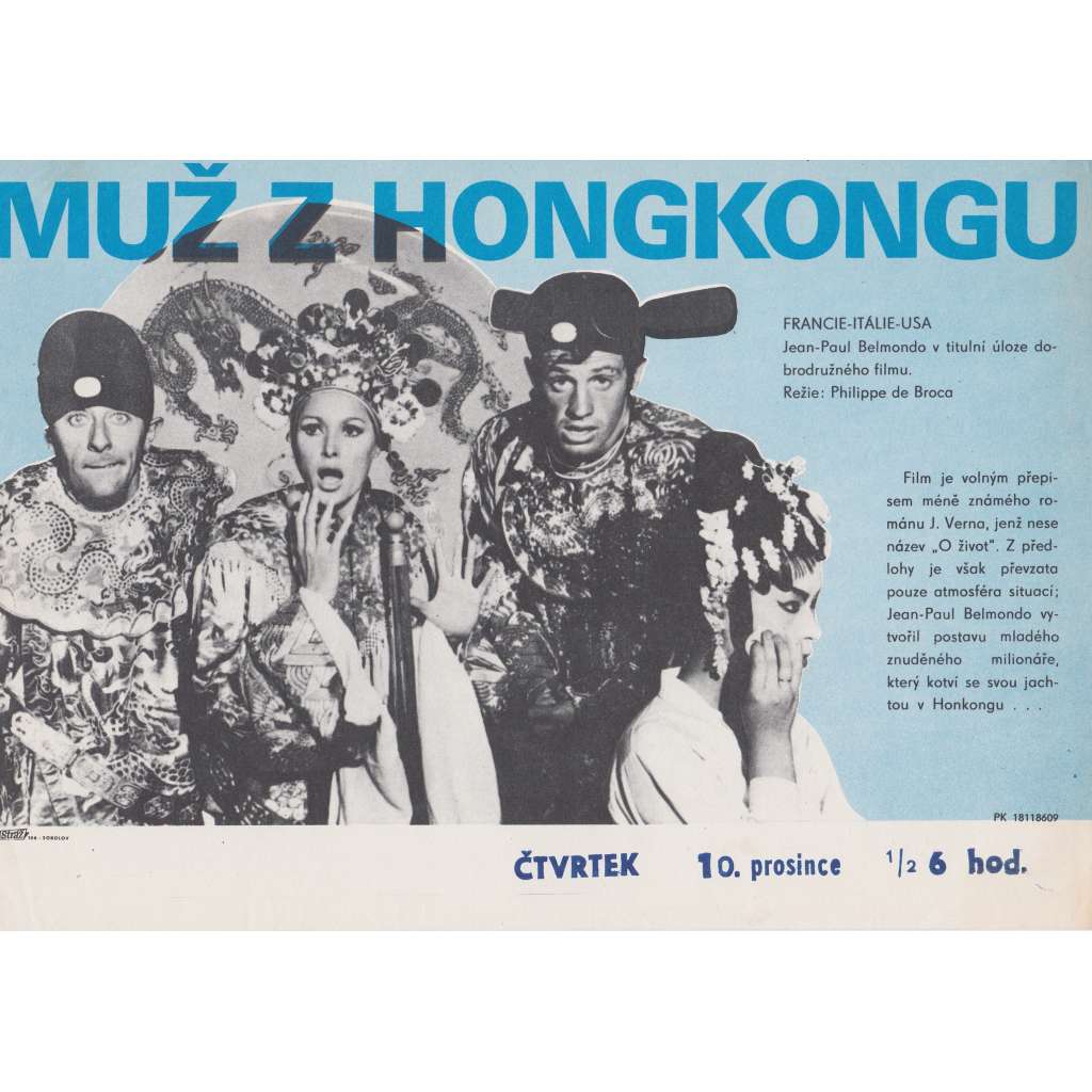 Muž z Hongkongu (filmový plakát, slepka, film Francie-Itálie-USA 1965, režie Philippe de Broca, Hrají:J.-P.Belmondo, U. Andress) Muž z Hongkongu (filmový plakát, slepka, film Francie-Itálie-USA 1965, režie Philippe de Broca, Hrají:J.-P.Belmondo, U. Andress)