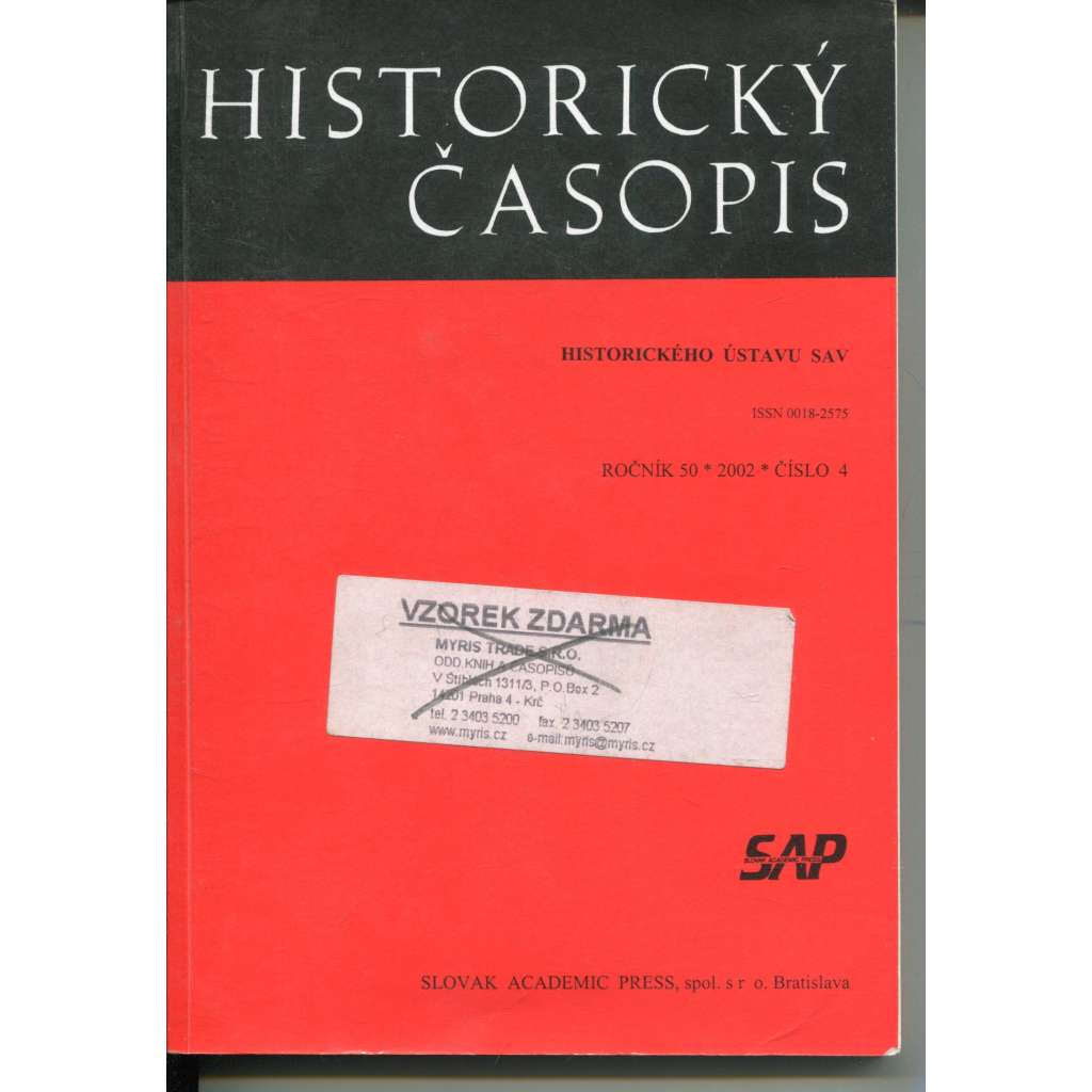 Historický časopis, ročník 50., číslo 4/20025 (text slovensky) Historický časopis, ročník 50., číslo 4/20025 (text slovensky)
